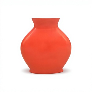 Precio al por mayor maceta de color naranja más exigente florero de diseño simple y elegante para decoración de fiestas - Product Image 1