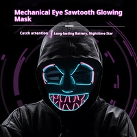 Masque intégral lumineux en PVC à LED, motif dents de scie, pour costumes de carnaval et ambiance scénique - Fournisseur d'usine