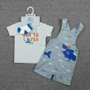 Set di 3 Pezzi Abbigliamento Neonato Estivo con Motivi Cartoon alla Moda, Maglietta a Maniche Corte e Salopette per 6 <span class=keywords><strong>Mesi</strong></span> - Product Image 6