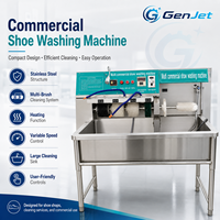 Mesin Cuci Sepatu Semi Otomatis Komersial 2000W Multi Sikat Pembersih Sneaker untuk Toko Laundry dan Toko Perawatan Alas Kaki