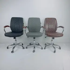 Ergonomics plastic PP PU leather mesh fabric gold iron metal leg boss arm swivel car office chair