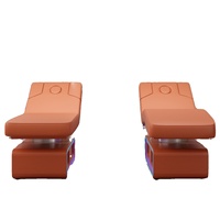 Table de massage électrique de luxe en PVC, réglable en hauteur, pour salons de beauté, avec rangement et commande manuelle