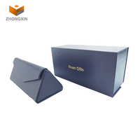 Luxus Custom Gold Logo Black Cardbpard Verpackung Versand kartons für Ledertasche für Sonnenbrillen Magnetische Geschenk box