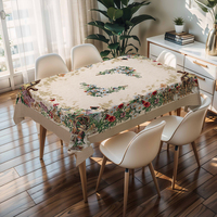 Nappe de Noël bleue RNPT pour table carrée de 8 pieds avec support en PU, résistante à l'huile et aux rayures, épaisseur 0,5 mm, pour pique-nique