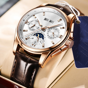 Relojes de negocios de alta calidad, máquina automática de nuevo diseño, bajo nivel de pedido, de cuero de lujo, venta al por mayor - Product Image 3