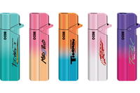 Briquet à gaz à flamme jet durable, coupe-vent, en plastique de luxe, rechargeable, avec logo personnalisé, promotionnel