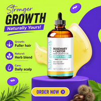 Huile essentielle de ricin biologique pour la croissance des cheveux 118 ml - Douce pour les cheveux secs, abîmés et bouclés, nourrit et lisse le cuir chevelu