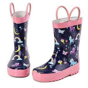<span class=keywords><strong>Bottes</strong></span> de pluie en caoutchouc imprimées <span class=keywords><strong>licorne</strong></span> imperméables personnalisées pour filles pour les saisons d'été, d'hiver et d'automne - Product Image 3