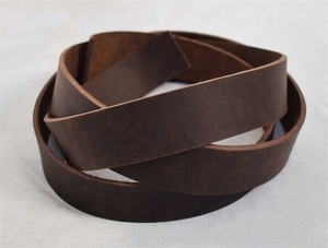 Cordon plat en cuir noir de haute qualité pour la fabrication de chaussures, accessoires de sacs, artisanat, fournitures de cuir roulé - Product Image 1