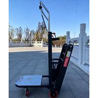 Chariot à plateforme électrique à quatre roues en acier inoxydable pour charges lourdes de 400 kg, adapté aux escaliers