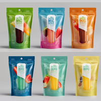 Sacs en plastique transparents personnalisés avec soufflets latéraux, recyclables, de qualité alimentaire, à trois soudures latérales, pour emballage de bâtonnets glacés, crèmes glacées, lait et nouilles