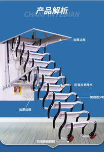 Escalera Retráctil Plegable para Ático, Escaleras Ocultas con Control Remoto y Peldaños Antideslizantes para Uso Diario en el Hogar - Product Image 6