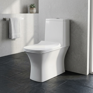 WC monobloc moderne en céramique avec chasse double UF, abattant blanc, pour salle de bain, sanitaires - Product Image 5