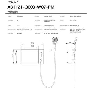 Sistema de Ducha Empotrado Contemporáneo con Nicho Integrado, Montado en la Pared, de Acero Inoxidable 304, Organizador de Baño - Product Image 6