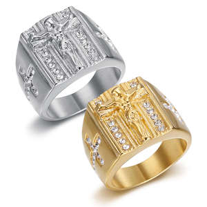 Fashion Jewelry <b>Ring</b> For Women <b>Fine</b> Jewelry <b>Ring</b> Stainless Steel Jewelry <b>Ring</b> Gold Plated Jewelry Engagement <b>Ring</b> Jesus Style - Product Image 1