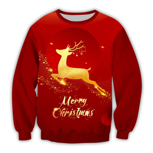 Suéter de Invierno Transpirable para <span class=keywords><strong>Mujer</strong></span>, Cuello Redondo, Estampado Digital, Manga Larga, Diseño Navideño - Product Image 3