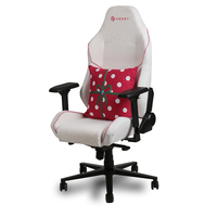 Chaise de jeu d'ordinateur pivotante inclinable blanche de style doux ergonomique confortable de haute qualité