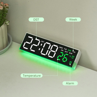 Reloj de Pared Digital LED Grande de Alta Calidad para Decoración del Hogar, Temporizador de Cuenta Regresiva, Luz de Alarma de Escritorio, con Día y Fecha