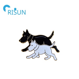 Fabrication d'épingle pour chien en émail personnalisé broche fourrure chiot Westie chien épinglette Ecosse Scottie Highland Terrier chien épingle insigne - Product Image 6