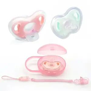 Newborn Pacifier Multi-Color Food Grade Silicone Dummy with Nipple Design Infant Baby Feeding Apparatus for 0-12 Months Parties