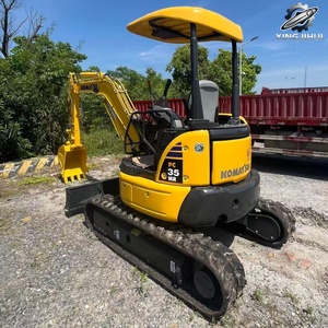 Mini-excavatrice sur chenilles Komatsu35 d'occasion, 3,5 tonnes, godet de 0,11 m³, marque japonaise d'origine, excavatrice de construction, faible nombre d'heures, bon état - Product Image 4