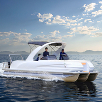 Kinocean <strong>Best</strong> <strong>Selling</strong> 2025 Fibre Big Aluminum 6.4M New Arrival Sport Pontoon Party <strong>Boat</strong> Hull With Trailer <strong>for</strong> Musical Parties