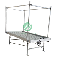 Table de culture verticale intérieure à système d'inondation et de refoulement pour serre agricole hydroponique, avec étagère roulante