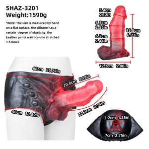 YOCY Strap-On <b>Dildo</b> Silicone Wearable <b>Dildos</b> Panties Realistic Hollow Penis Anal G Spot Play Sex Toys for Man Enlarged Sleeve - Product Image 2