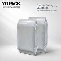Sacs d'emballage haute barrière YD PACK, pochettes verticales argentées à fond plat et soufflet, emballage personnalisé sur mesure, sacs souples sur mesure