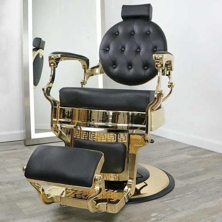 Retro Stylish King Beauty Hairdressing Armrest Hair Styling Classic Hydraulic Furniture Salon Barber Chair