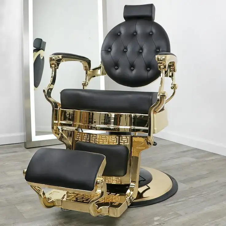 Retro şık kral güzellik kuaför kol dayama saç şekillendirici klasik hidrolik mobilya Salon kuaför koltuğu