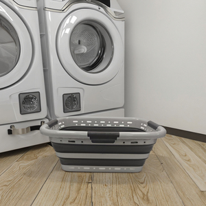 NEW PP+TPR <strong>Foldable</strong> Customized <strong>Foldable</strong> Three Hand Storage <strong>Basket</strong>, Space-Saving Design for Home Bathroom - Product Image 4
