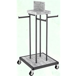 Linh hoạt cán bán lẻ Đơn vị hiển thị đa móc thiết kế di chuyển với bánh hoàn hảo cho các cửa hàng Phụ kiện quần áo - Product Image 5
