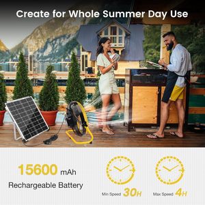 Ventilador con batería de 16 pulgadas, ventilador de suelo recargable, funciona hasta 25 horas, ventiladores inalámbricos para exteriores de alta velocidad con alimentación de hasta 25 horas, - Product Image 3