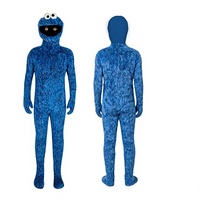 Kostum Jumpsuit Seluruh Tubuh Burung Monster Kartun Berbulu untuk Anak-anak dan Dewasa, Pakaian Cosplay Pesta Karnaval Halloween dengan Masker Kepala