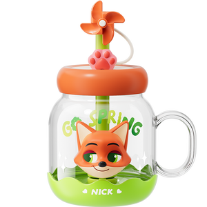 Juego de Regalo Navideño Ecológico Jeko&Jeko, Tazas de Viaje con Diseño de Zorro y Conejo, Botellas de Agua de Vidrio Resistentes al Calor - Product Image 1