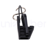 Crochet de câble de branchement FTTH réglable de type S en acier galvanisé noir anti-UV pour fixation sur poteau