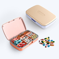 Boîte à médicaments personnalisable en gros Mallette de rangement hebdomadaire magnétique simple pour médicaments Organisateur de pilules portable à 9 compartiments