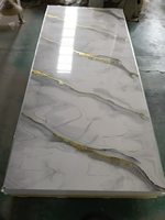 Panneau mural en PVC imitation marbre, revêtement UV, imperméable, pour la décoration de couloirs et d'hôtels