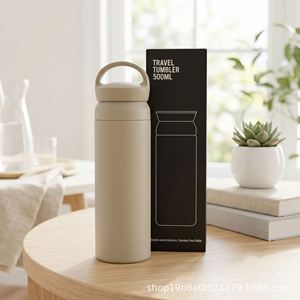 Japanese Handheld Tumbler 350ml 500ml <b>Double</b> <b>Wall</b> Stainless Steel Vacuum Insulated Coffee Cup With Lid - Product Image 1