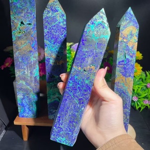 Piedras Preciosas Naturales al por Mayor: Torre Grande de Azurita, Malaquita y <span class=keywords><strong>Crisocola</strong></span>, Varita de Cristal para Decoración del Hogar - Product Image 3