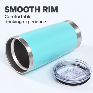 Tasses à café, thé et vin isothermes en acier inoxydable de 20 oz, blanches et colorées, pour le camping, avec couvercle, pour sublimation - Product Image 3