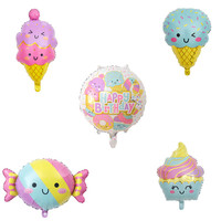 Ballons en aluminium pour fête, pizza, popcorn, hamburger, hot-dog, glace, beignets, fournitures pour fête, ballon en feuille, décoration de fête d'anniversaire