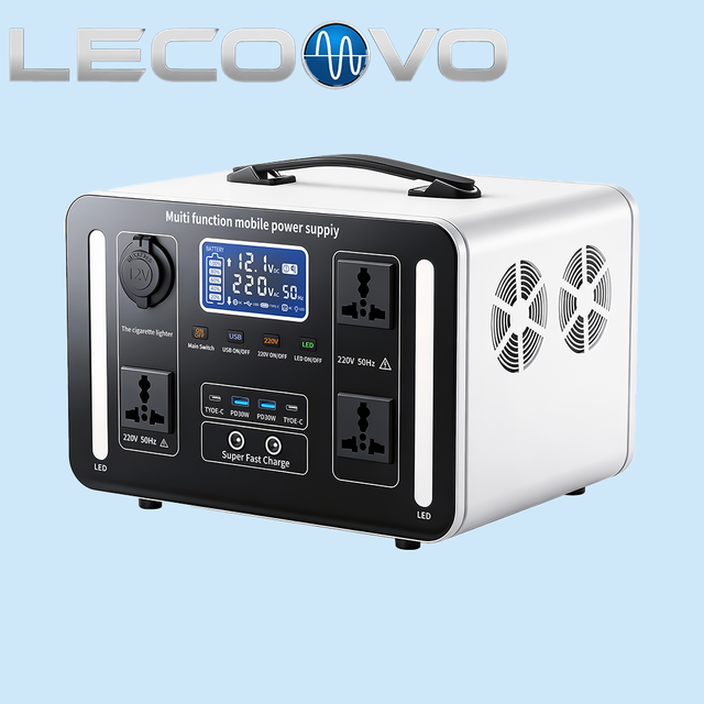LECOOVO H1200S1200W Portable Power Station LiFePO4 Battery, AC Outlets for Home, Power Outages, and Outdoor Camping