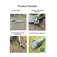 Vente chaude pêche à la carpe Bivvies ultra-léger Portable pêche à la carpe Bivvy 1 homme poteau en aluminium facile à installer pour la randonnée Camping