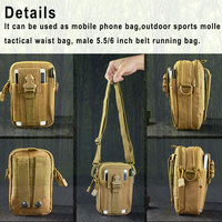 Sac banane unisexe en nylon pour course à pied, chasse, usage quotidien, sacoche tactique EDC à fermeture éclair, pochette Molle, mini sac de ceinture pour homme