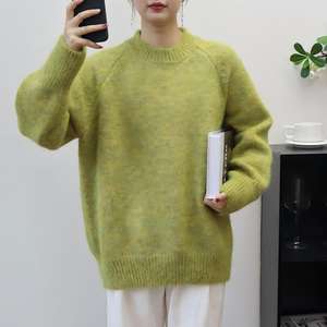 <span class=keywords><strong>Pull</strong></span> à col rond tricoté pour femmes de couleur unie automne/hiver <span class=keywords><strong>pull</strong></span> doux et confortable haut en tricot <span class=keywords><strong>pull</strong></span> décontracté à manches longues - Product Image 6