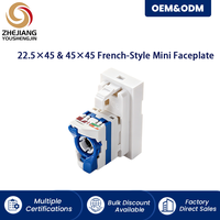 Module Keystone RJ45 CAT6 YSJ HB-MB12 standard français - Plaque murale 22,5x45mm pour prise réseau de câblage structuré