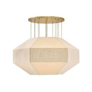 Lámpara de Araña Bohemia de Tela Geométrica Beige |   Iluminación Costera para Zonas de Ocio de Hoteles Turísticos y Decoración Bohemia - Product Image 1