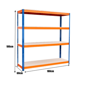 Estanterías Resistentes para Garaje - 1800 mm de Alto x 1800 mm de Ancho x 600 mm de Profundidad, Estantería de Acero de 4 Niveles para Garajes, Talleres y Almacenes - Product Image 1